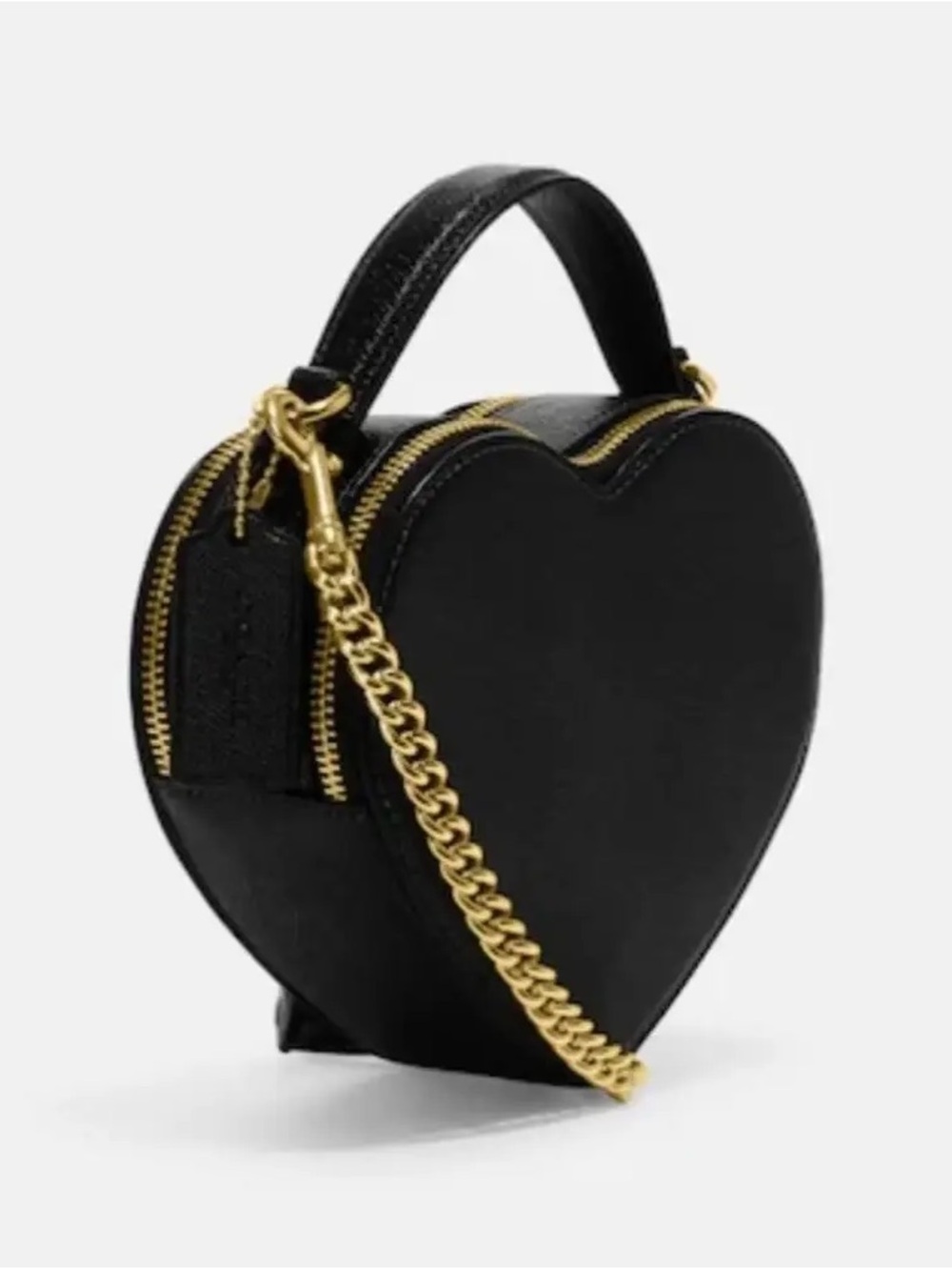 Coach Black Heart Crossbody with Gold Chain Accent 🖤 - Picture 9 of 9